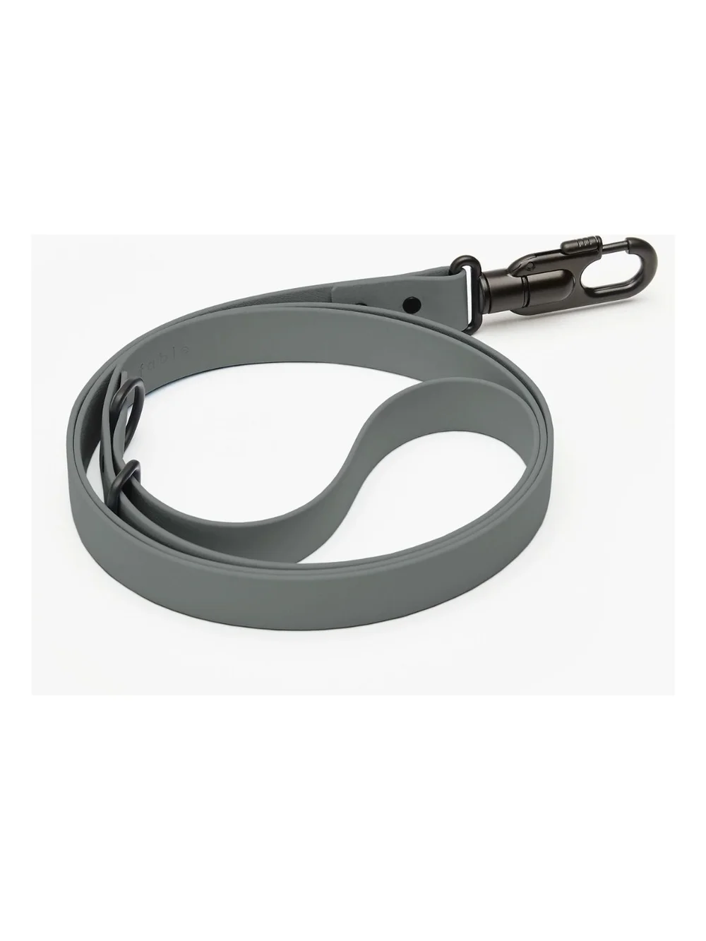 Fable Leather Dog Leash in Slate Gray with Gunmetal Hardware